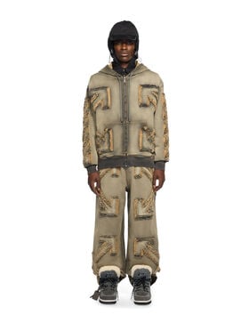 OFF WHITE Arrow Distr Den Zip Skate Hoo LICORICE - LICORICE OMBE015W25DEN001