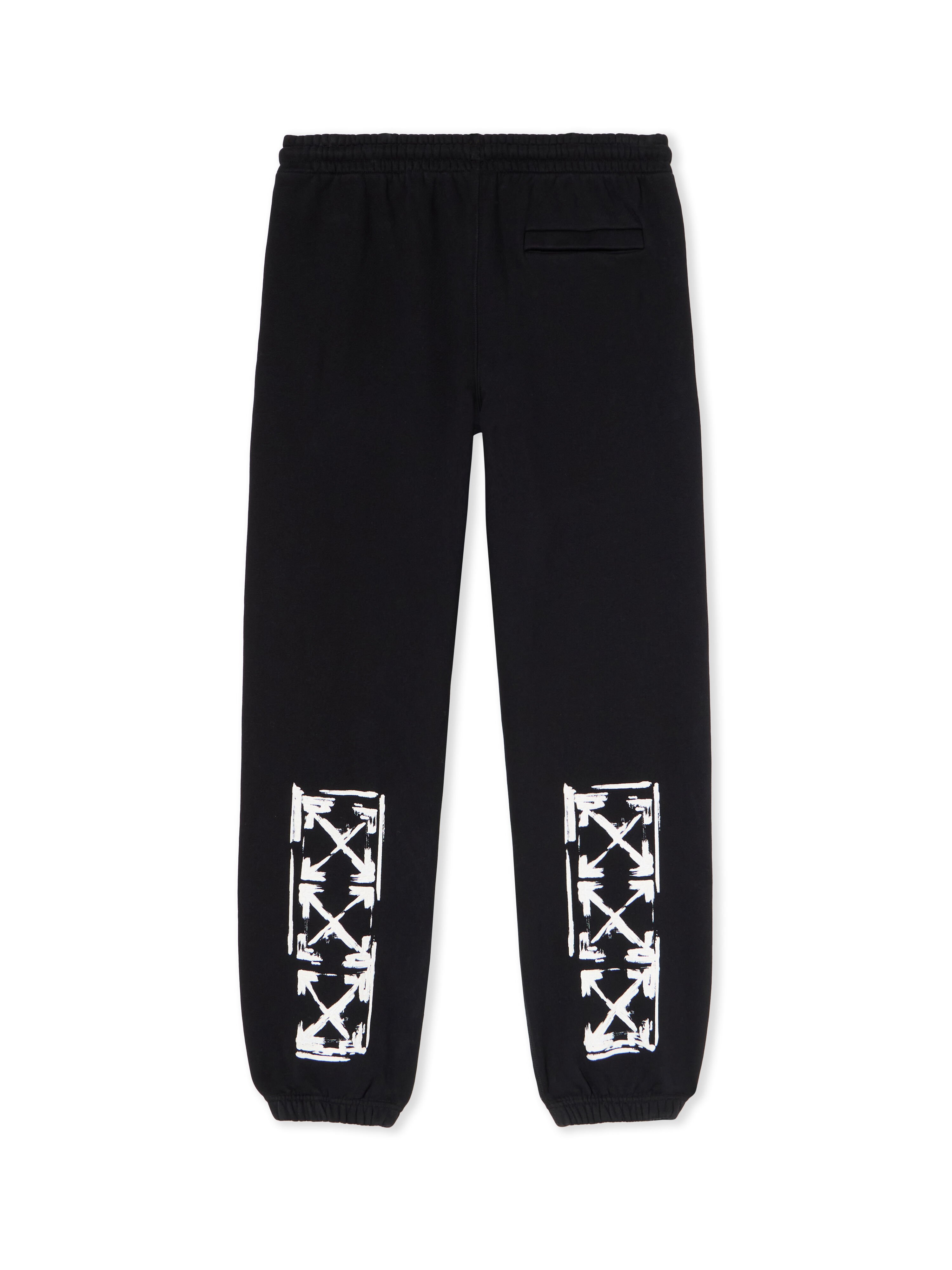 OFF WHITE Ink Arrow Cuffed Sweatpants BLACK - WHITE OMCH057F25FLE002