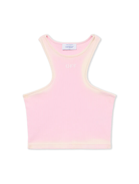 OFF WHITE Spray Off Stamp Ribbed Tank Top Soft Pink-White 2AD086S26JER001