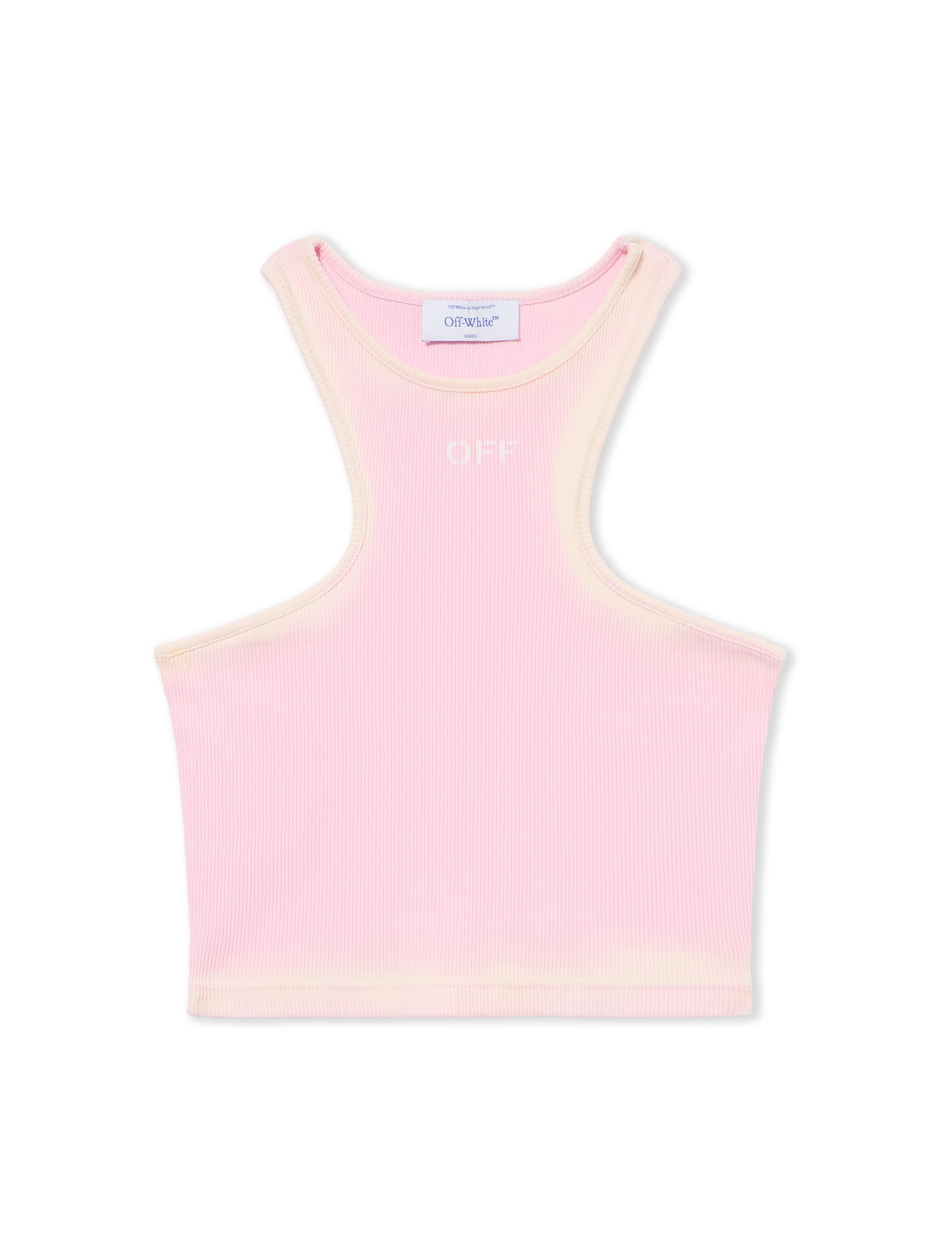 OFF WHITE Spray Off Stamp Ribbed Tank Top Soft Pink-White 2AD086S26JER001