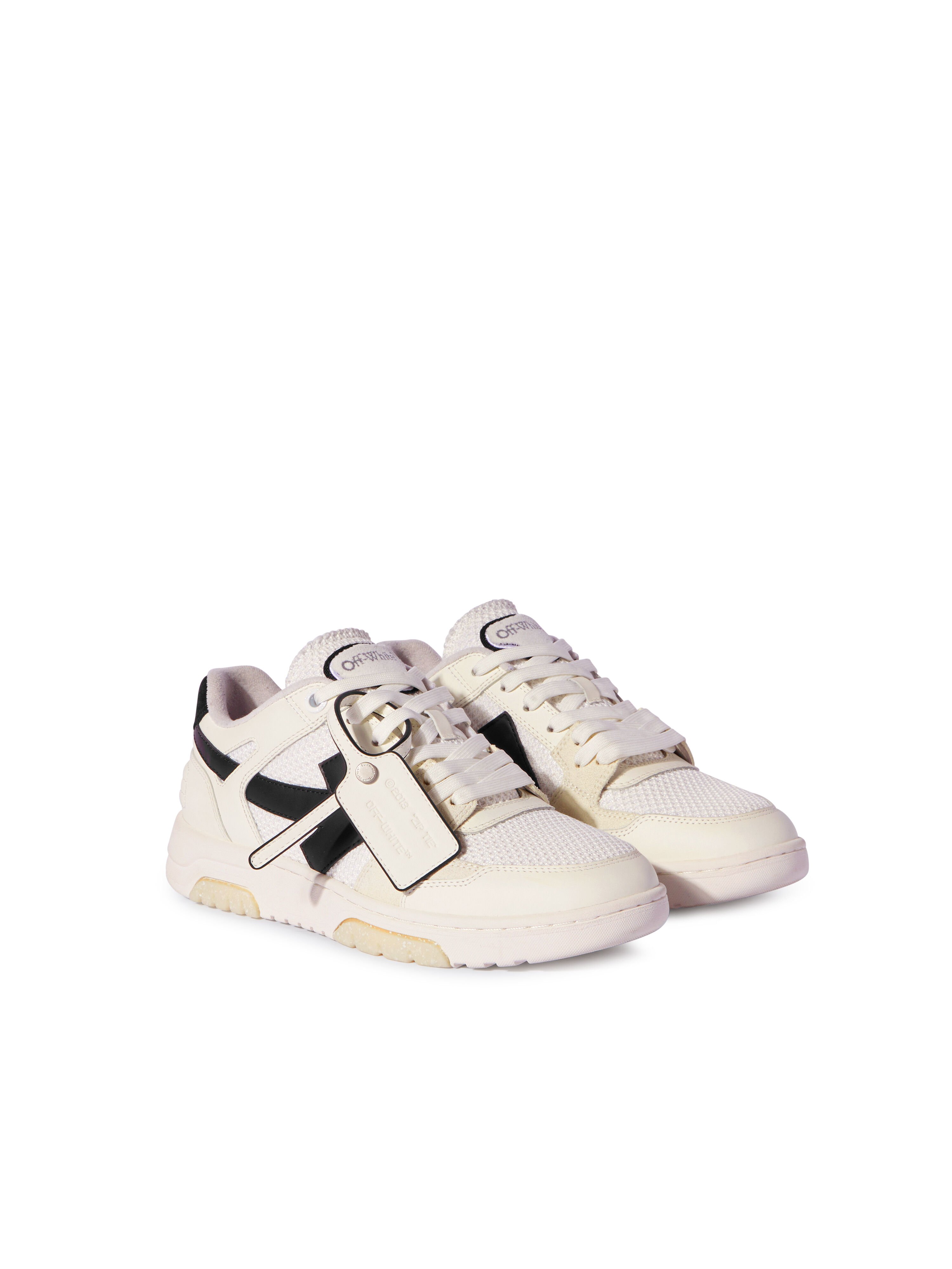 OFF WHITE Out Of Office Slim Sneakers WHITE - BLACK OMIA243C99LEA002