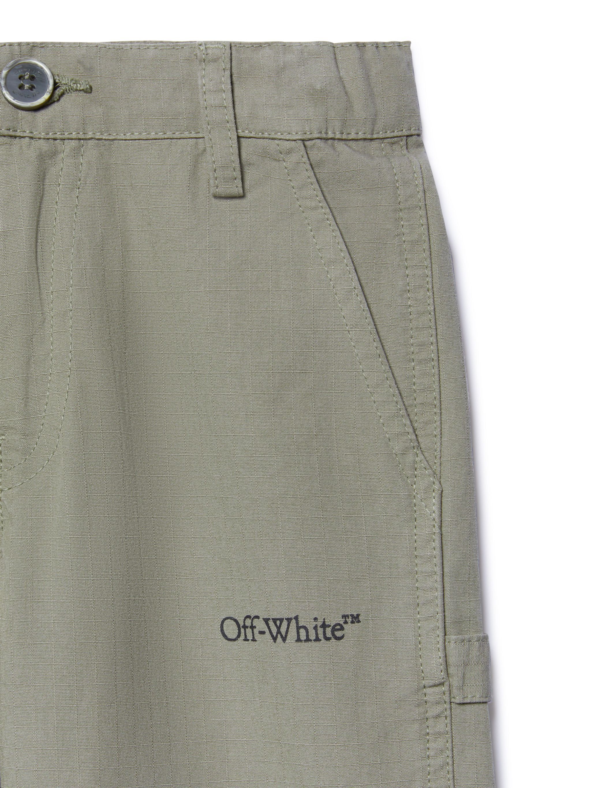 OFF WHITE Diagonal Bookish Worker Pants GREEN OBCA009S25FAB001