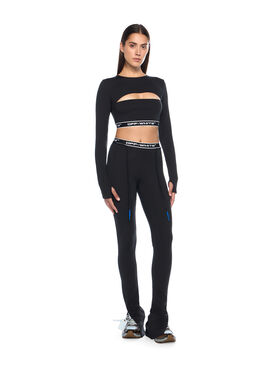 OFF WHITE Logoband Split Leggings BLACK - FUCHSIA OWVV01DF25JER001