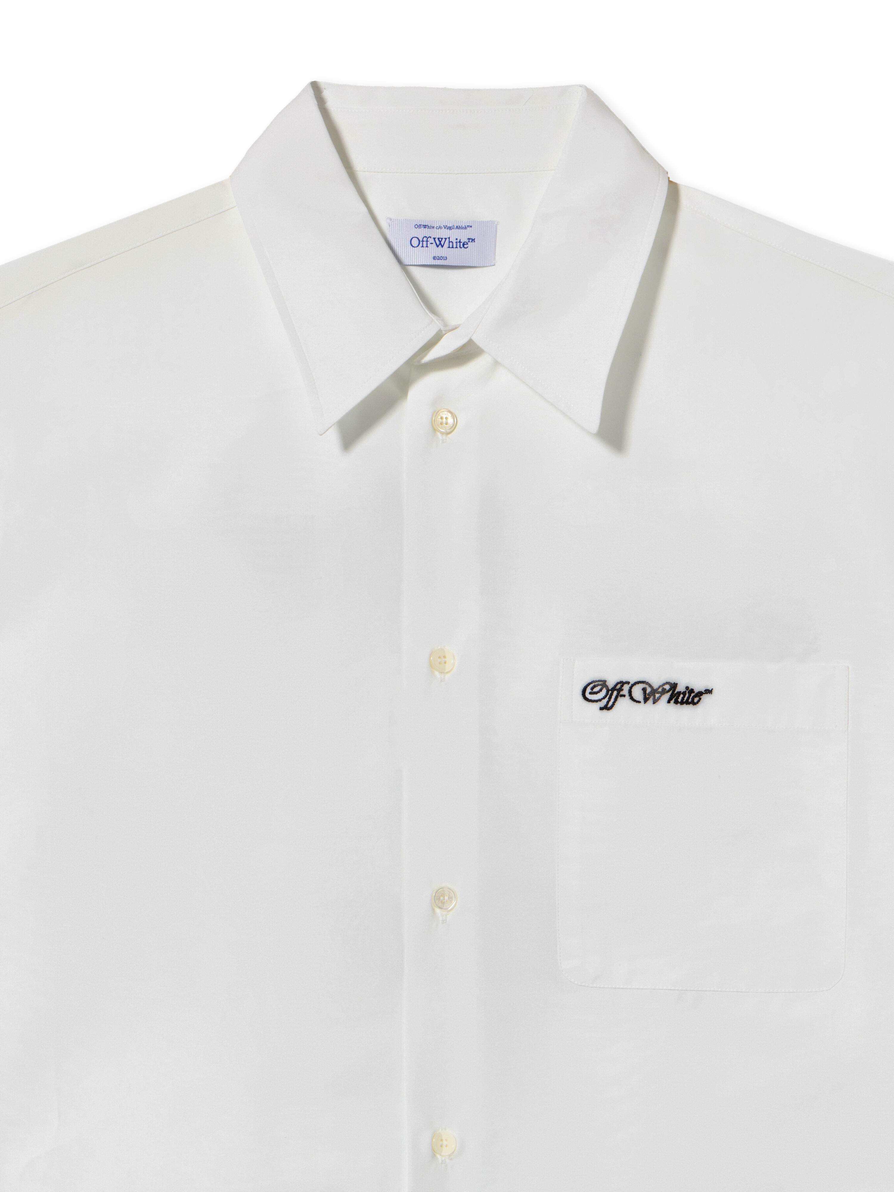 Weißes Popeline Oversize-Hemd OFF WHITE Weißes Popeline Oversize-Hemd WEISS OMGE004F24FAB001