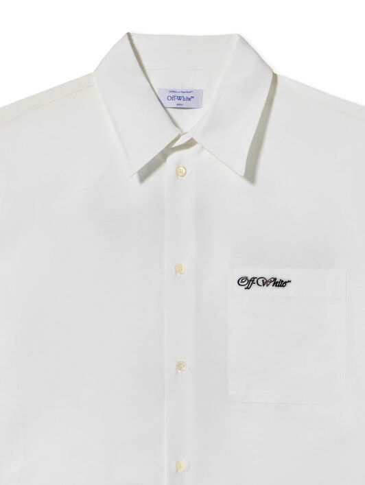 Weißes Popeline Oversize-Hemd OFF WHITE Weißes Popeline Oversize-Hemd WEISS OMGE004F24FAB001