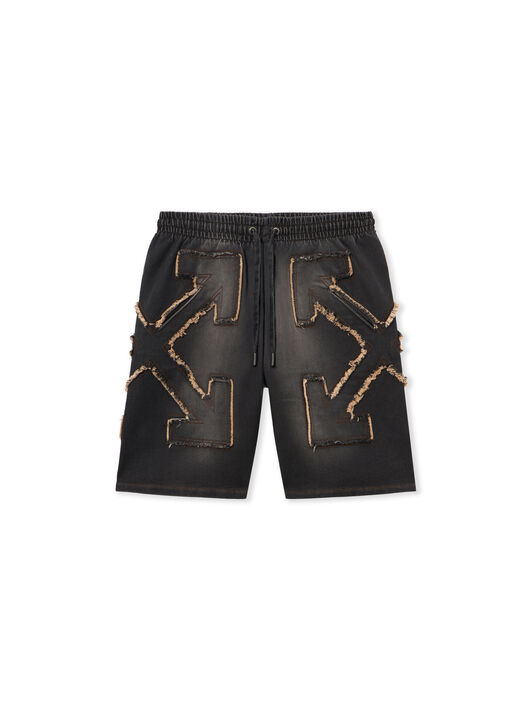 OFF WHITE Distress Arr Skate Sweatshort HIGHLIGHTED BLACK 44MCI013S26D001