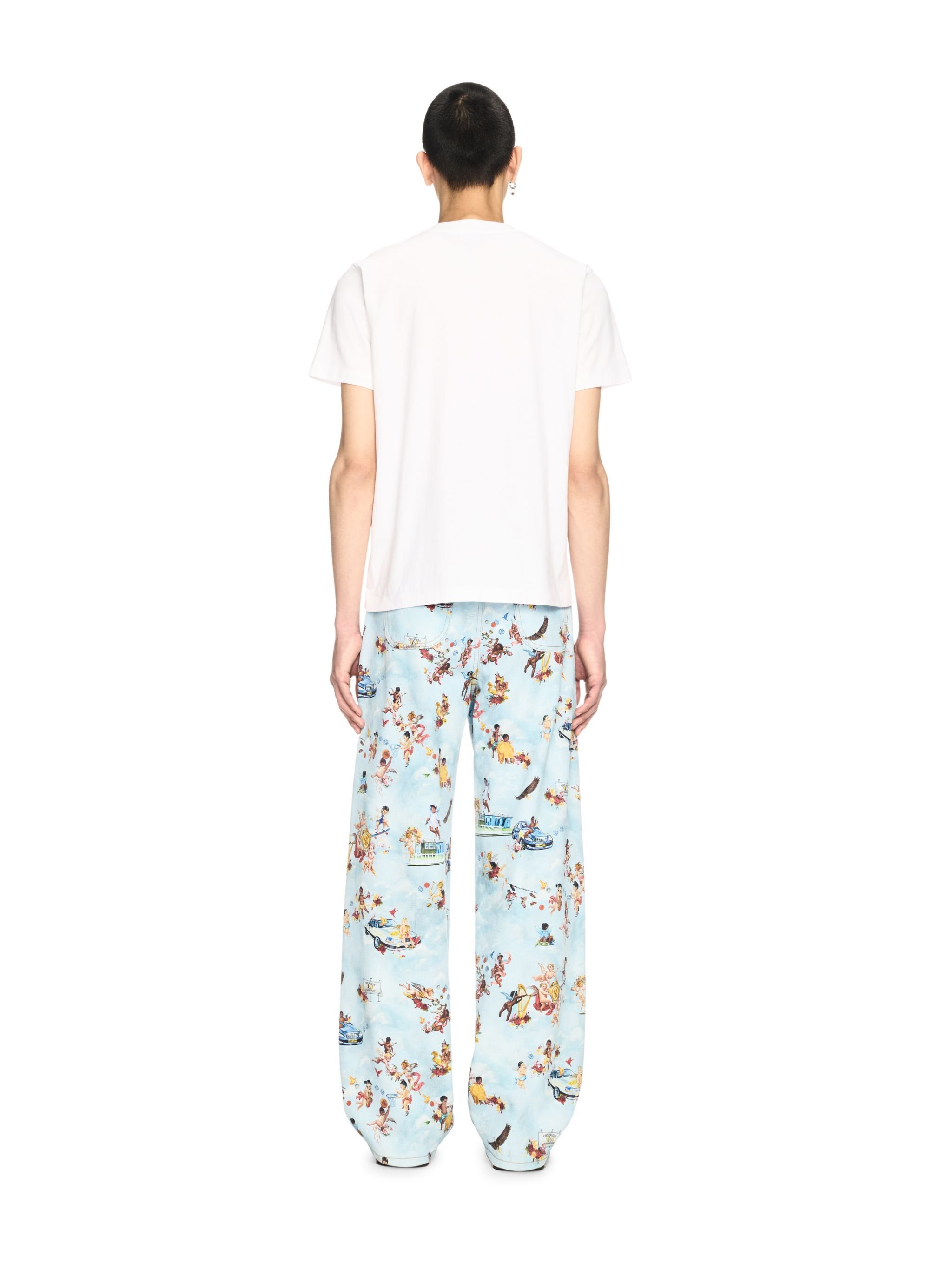 OFF WHITE White Car Fresco T-Shirt WHITE OMAA027S25JER003