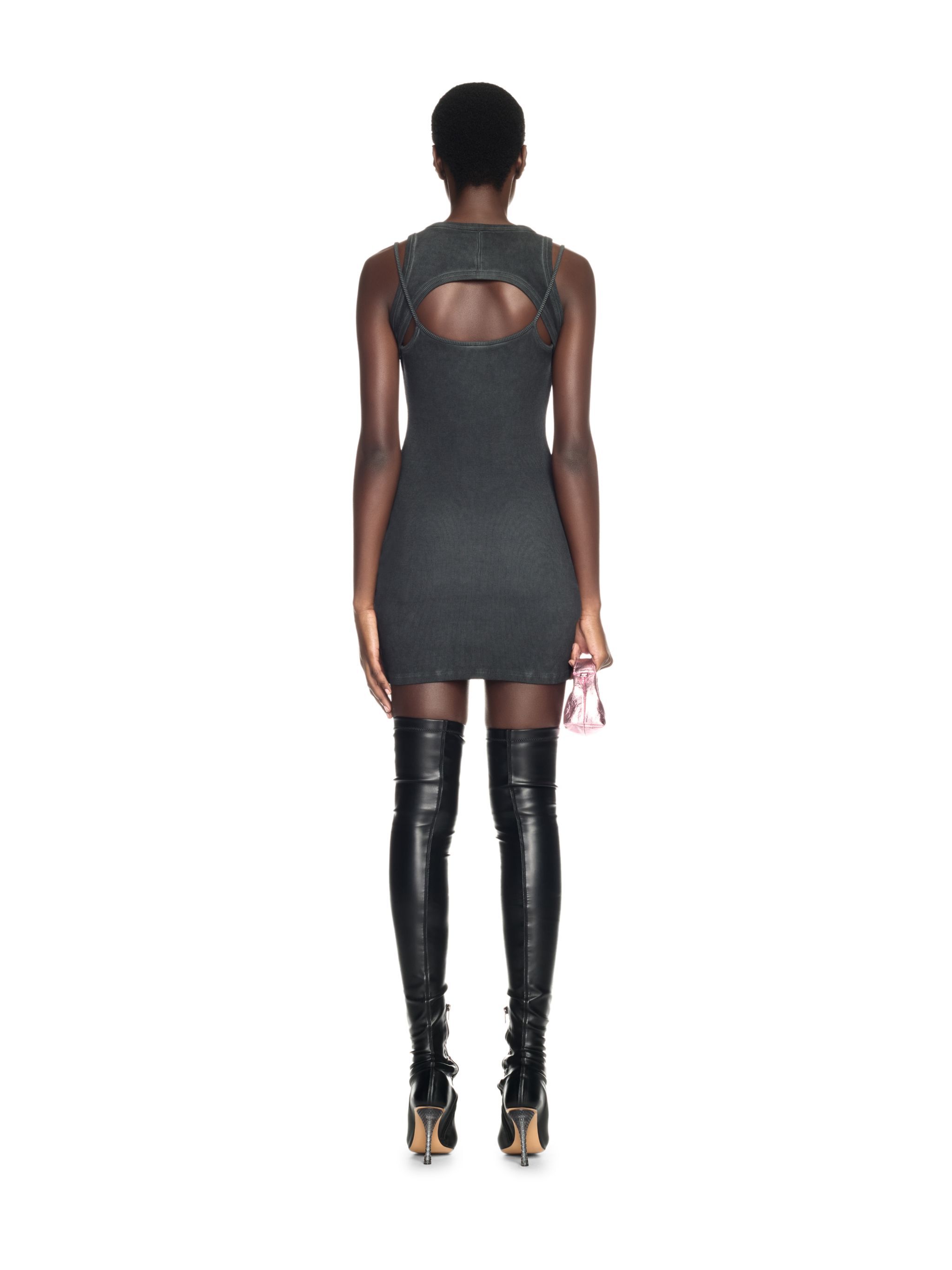 OFF WHITE Off Stamp Rib Cut Out Dress GREY OWDB496F24JER001