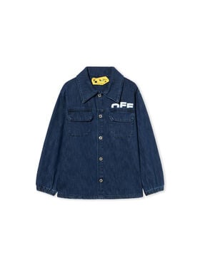 OFF WHITE Type Logo Denim Shirt INDIGO - WHITE OBYD003F25DEN001