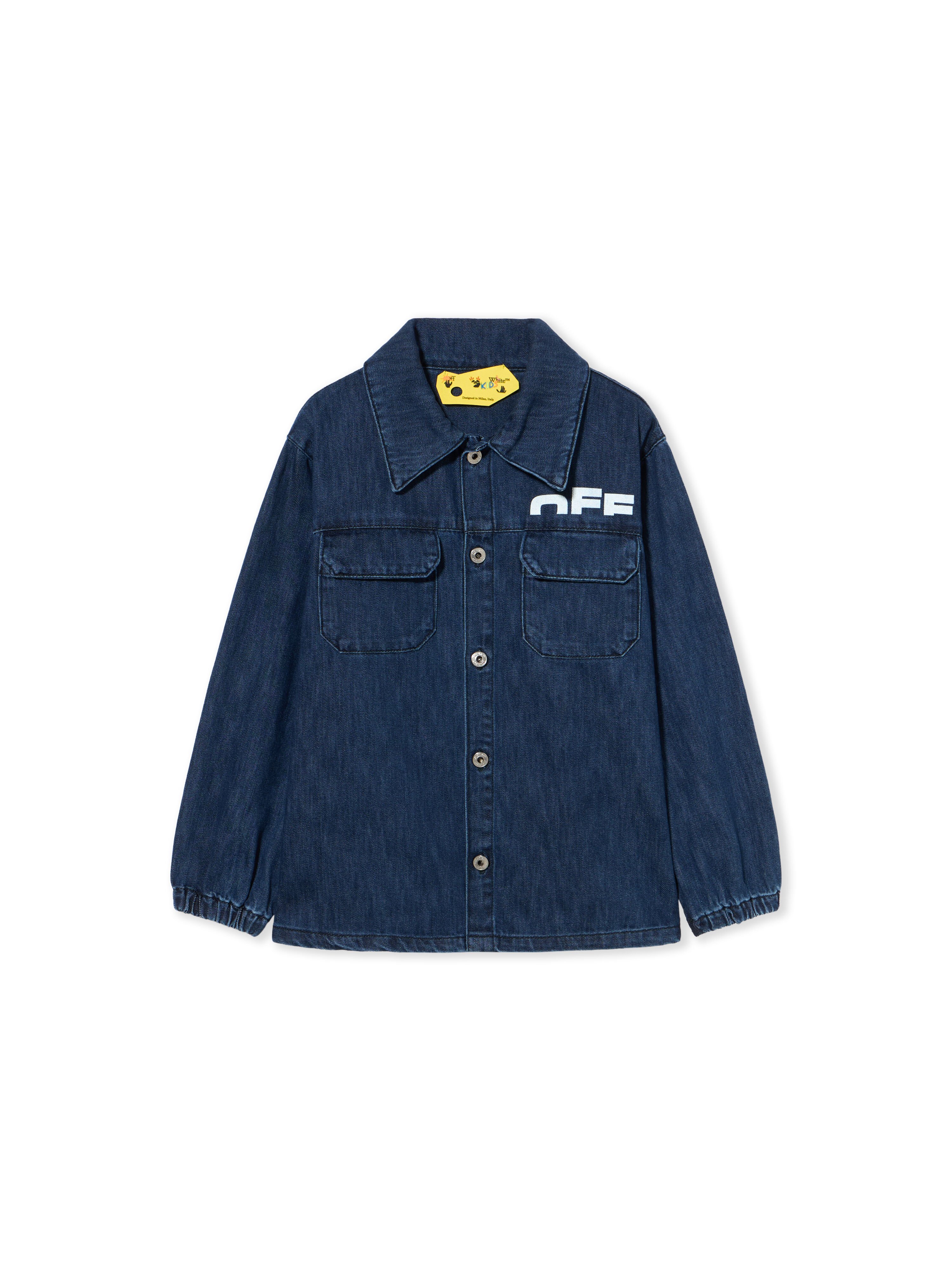 OFF WHITE Type Logo Denim Shirt INDIGO - WHITE OBYD003F25DEN001