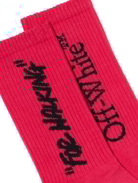 OFF WHITE Mid Calf Socks FUCHSIA - BLACK OWRA035F25KNI003
