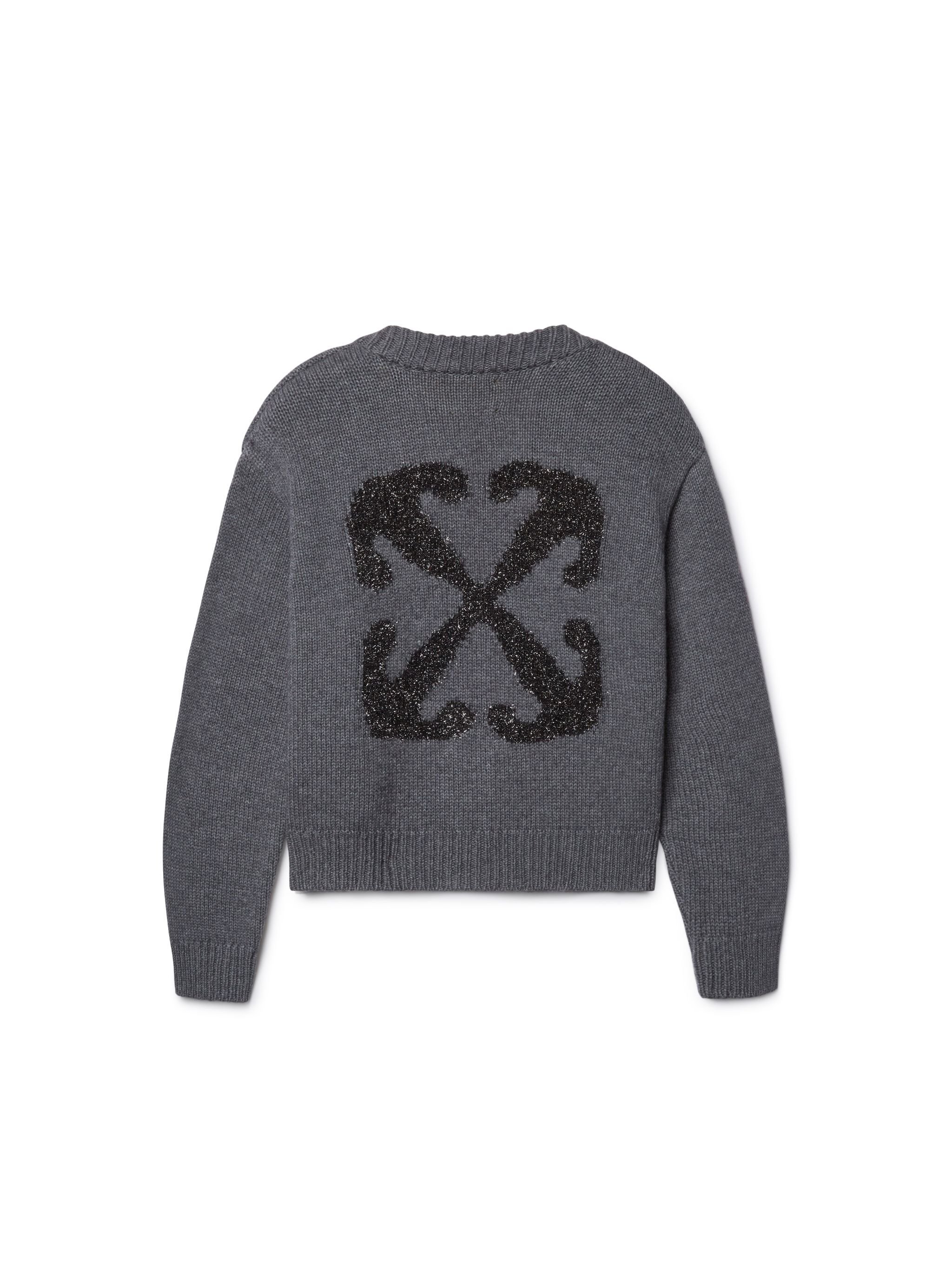 OFF WHITE Arrow Chunky Knit Cardigan GREY OGHB002F24KNI001
