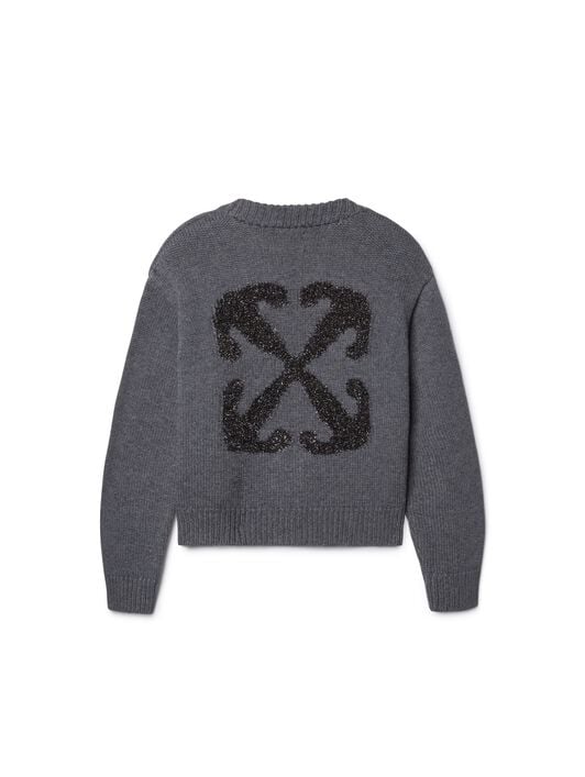 Arrow Chunky Knit Cardigan OFF WHITE Arrow Chunky Knit Cardigan GREY OGHB002F24KNI001