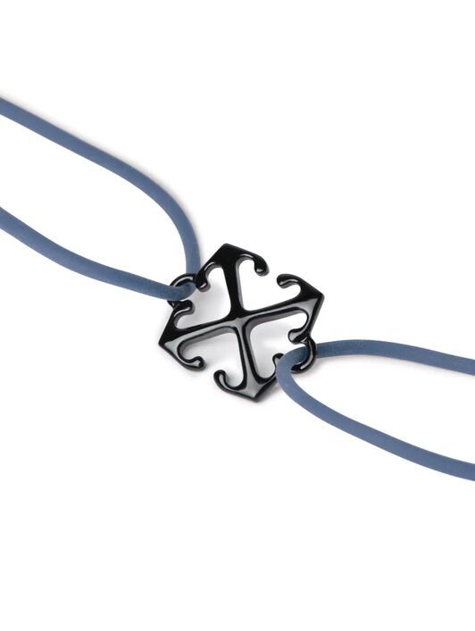 OFF WHITE Bracciale In Gomma Con Finitura Smaltata BLU OMOA10AC99MET001