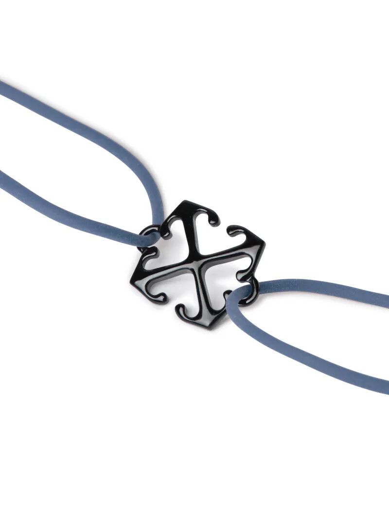 OFF WHITE Bracciale In Gomma Con Finitura Smaltata BLU OMOA10AC99MET001