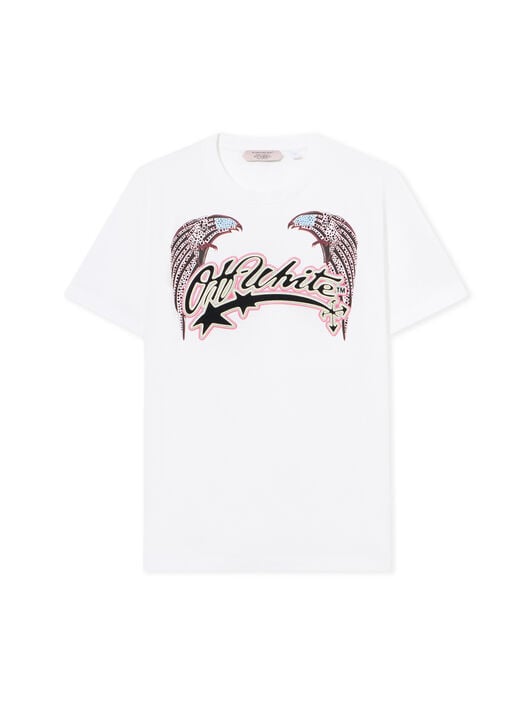 OFF WHITE Swarovski Double Eagle Slim T-shirt WHITE 44MAA027Z26J008