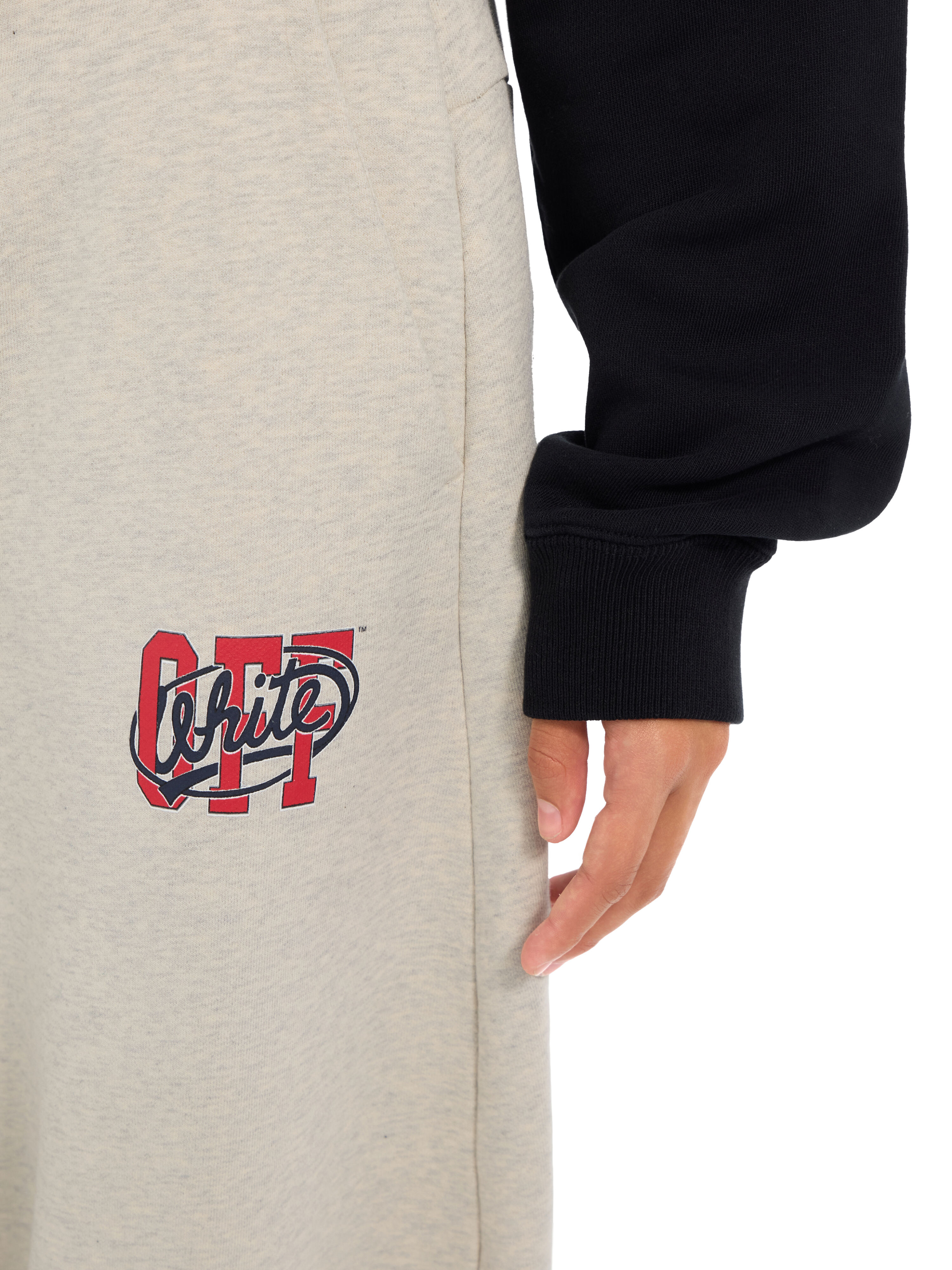 OFF WHITE Off College Balloon Sweatpants Grey Melange High Risk Red 2FH00495B