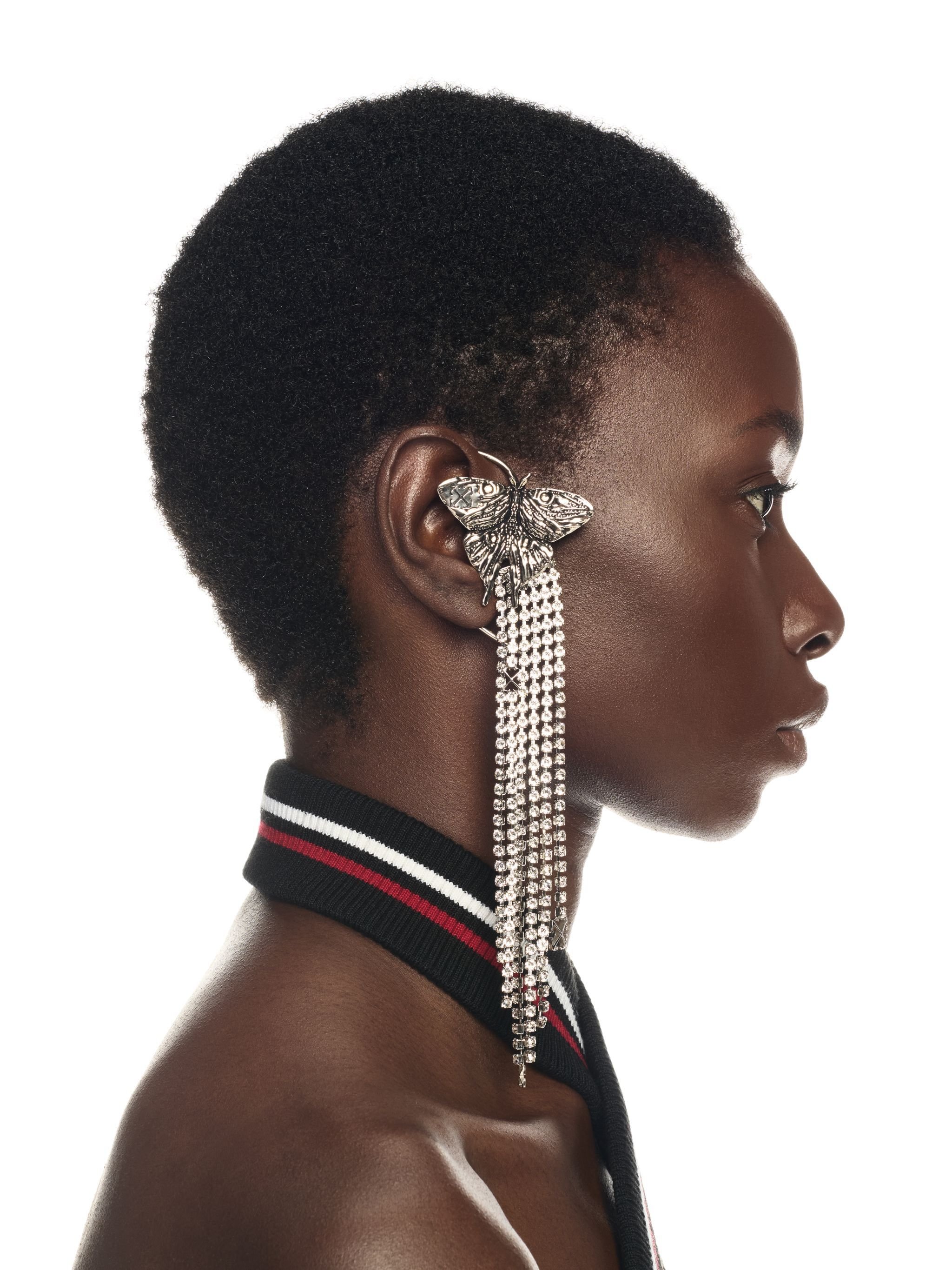 OFF WHITE Butterfly Pendant Earring  OWOD29NW24MET001