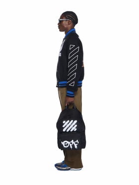 OFF WHITE Diagoonal Spray Backpack BLACK - WHITE OMNB123F25FAB001