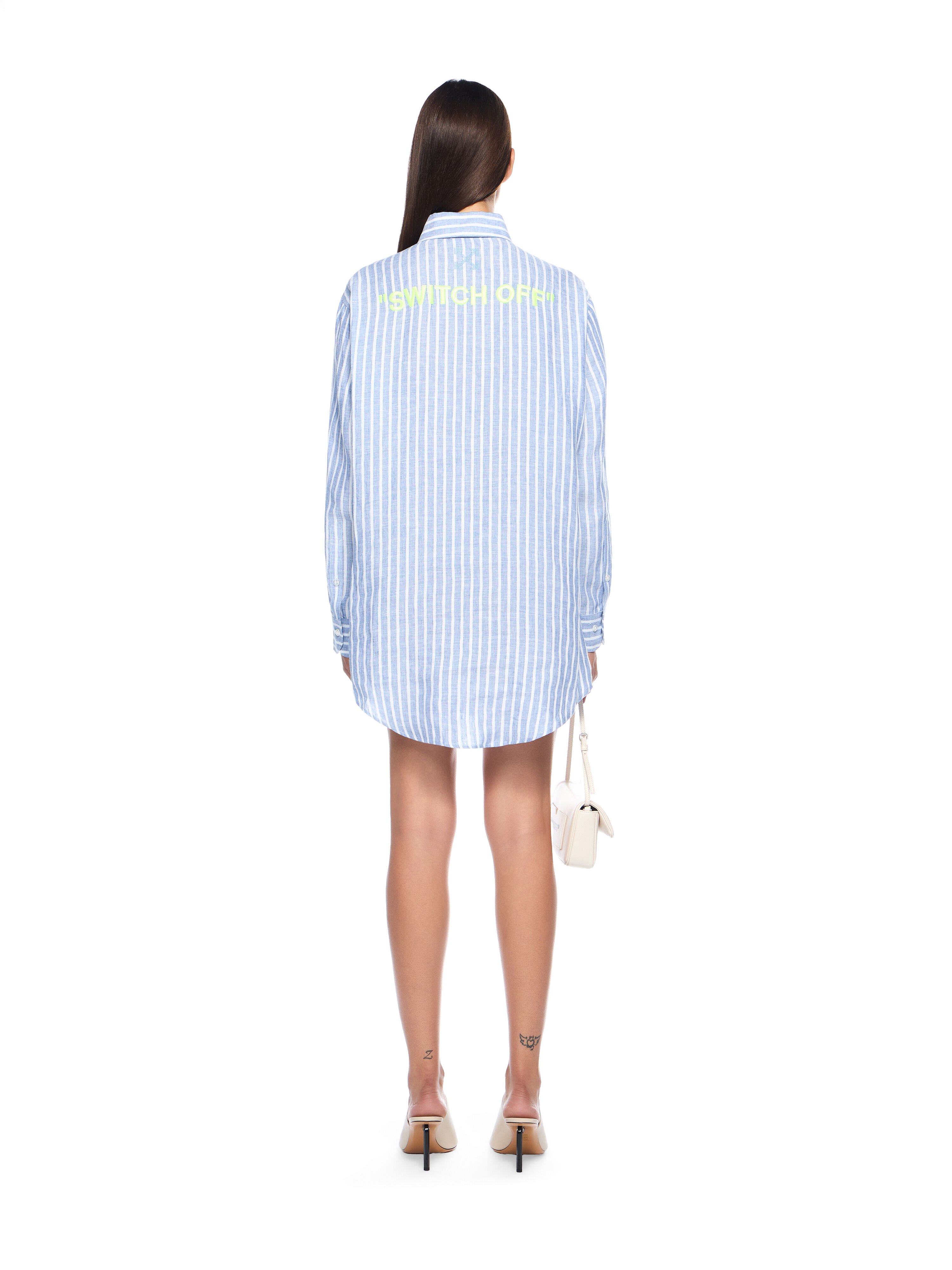 OFF WHITE Striped Over Shirt Dress LIGHT BLUE - WHITE OWDB56DT25FAB001