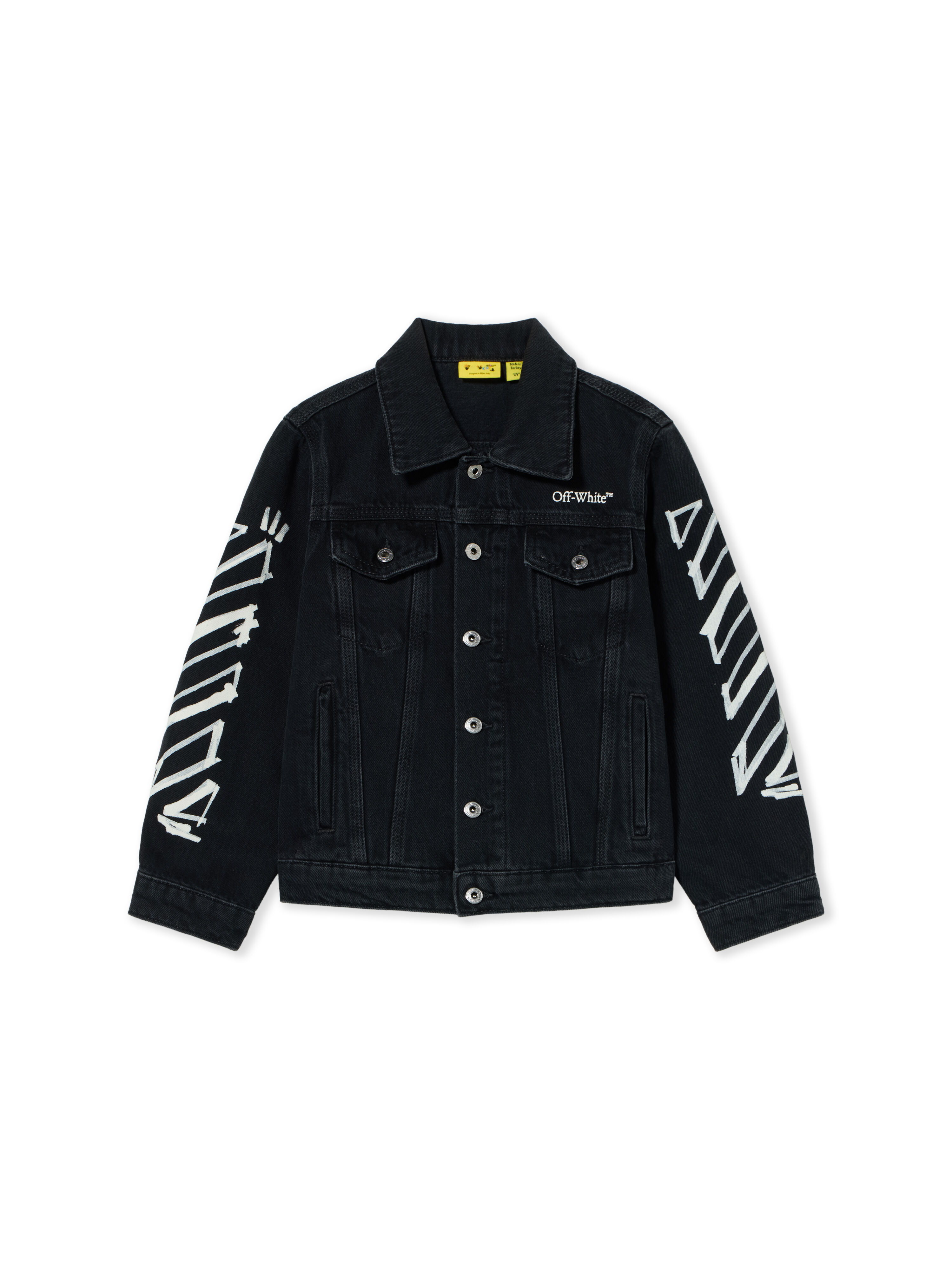 Diagonal Marker Denim Jacket OFF WHITE Diagonal Marker Denim Jacket RAW BLACK 44BYE001F26D001