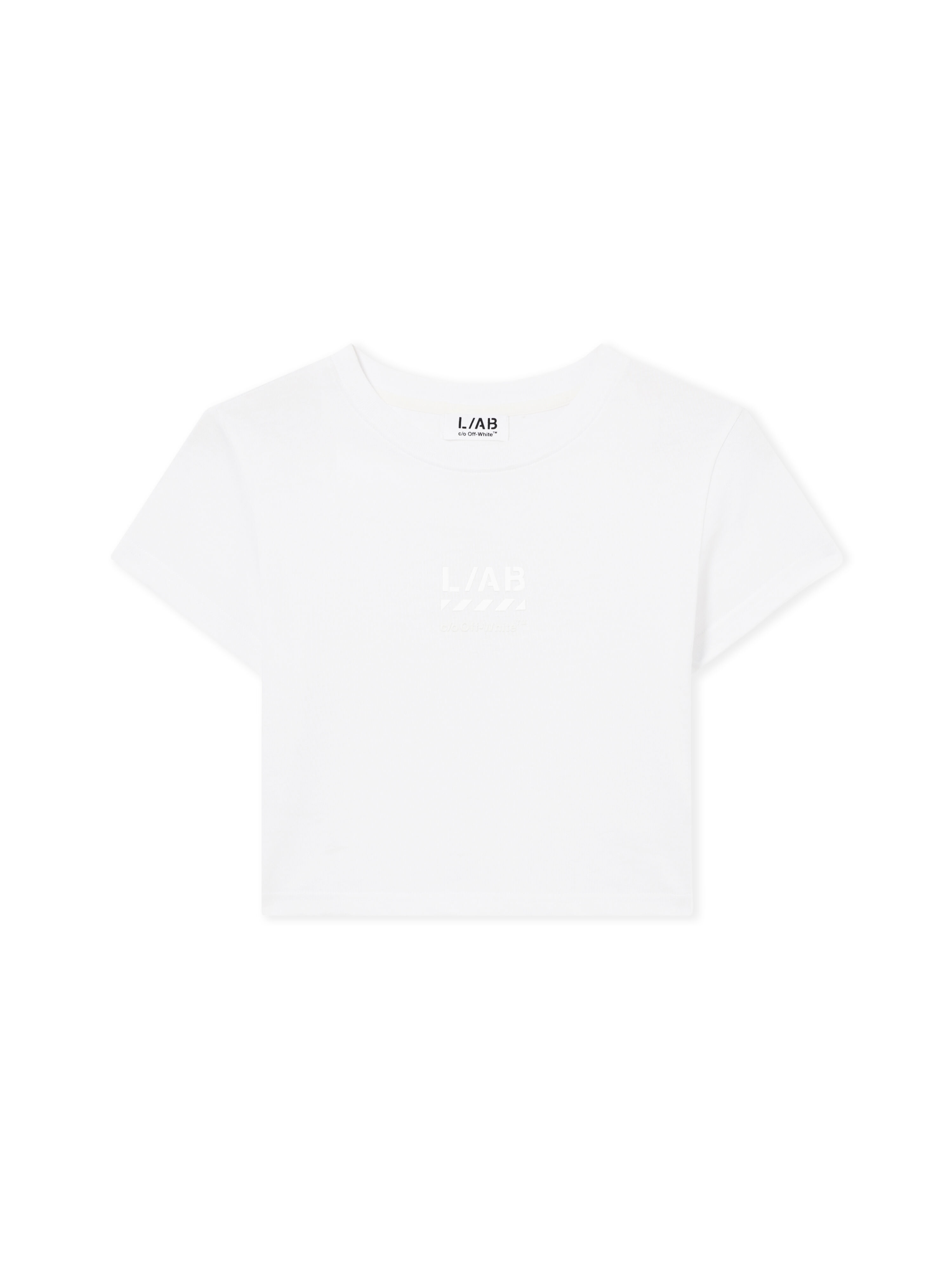 L/AB Basic Ribbed Logo T-Shirt LAB L/AB Basic Ribbed Logo T-Shirt Bright White LABF2639A00012T