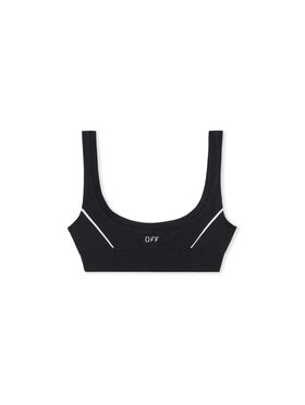 OFF WHITE Off Stamp Seamless Bra BLACK - WHITE OWVO05NC99KNI001