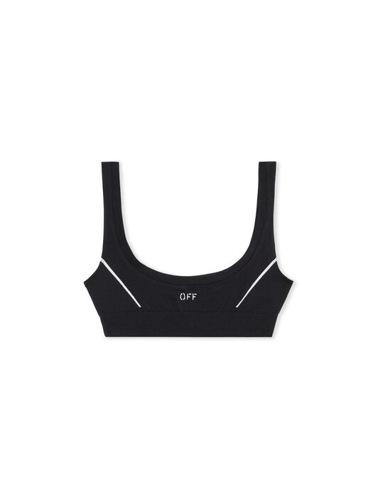 OFF WHITE Off Stamp Seamless Bra BLACK - WHITE OWVO05NC99KNI001