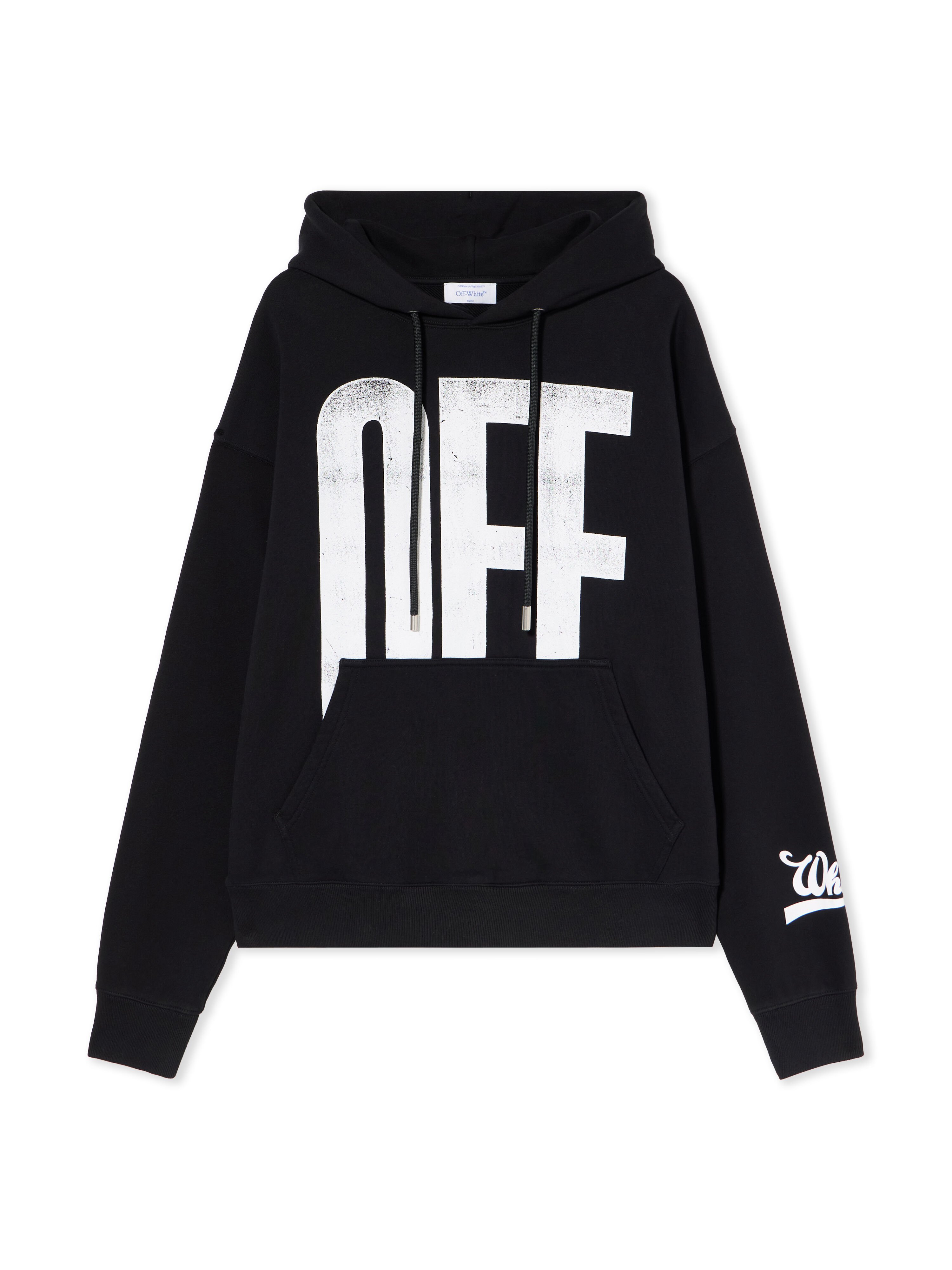 OFF WHITE Big Off Diagonal Skate Hoodie BLACK - WHITE OMBB085F25FLE00Q