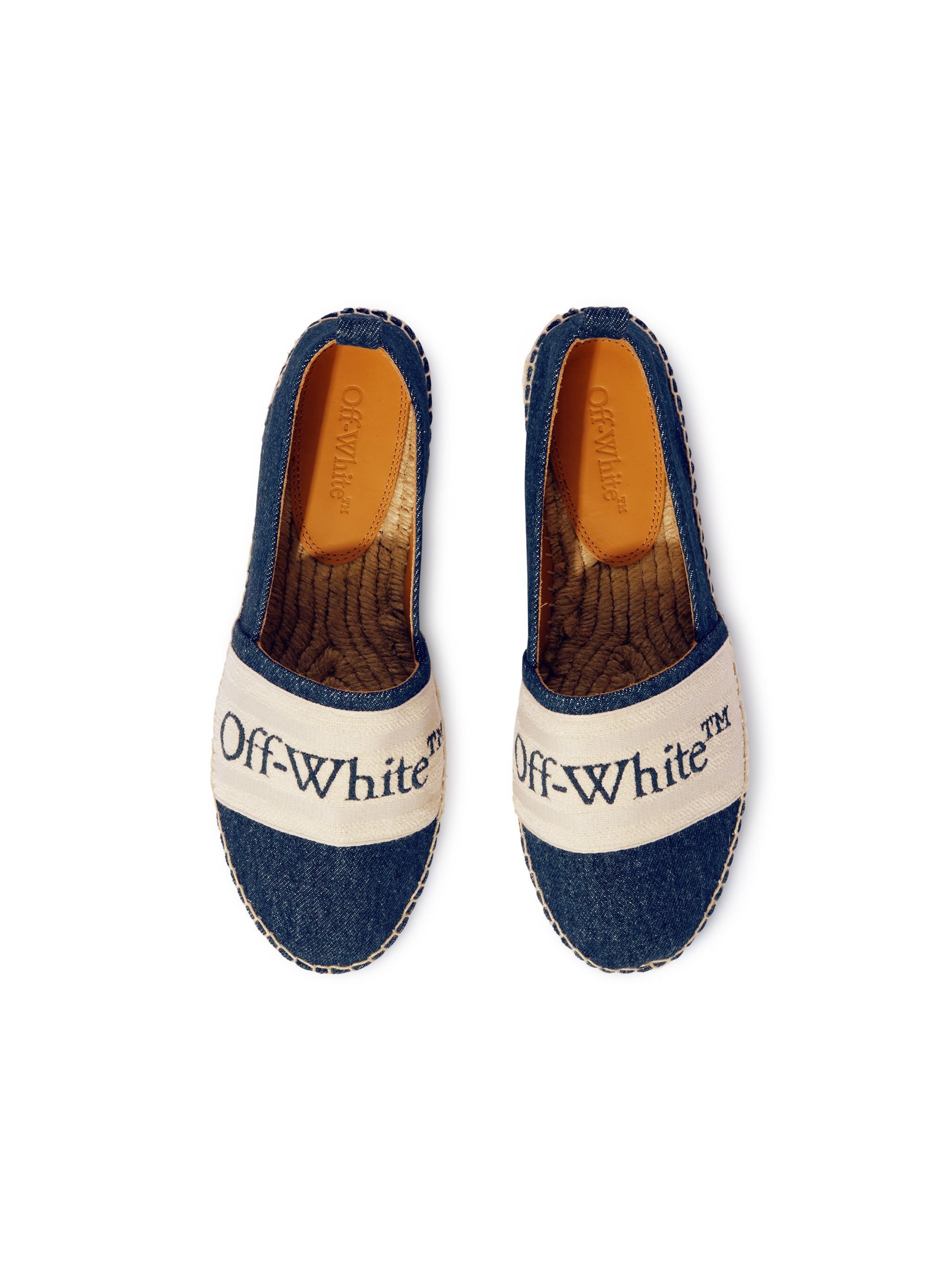 OFF WHITE Espadrillas Blu In Denim Con Logo Bookish BLU OWIB014S25DEN001