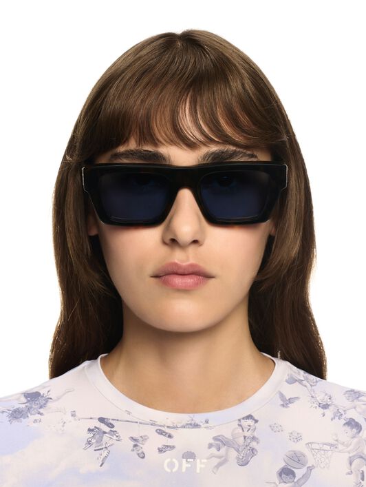 OFF WHITE Havana/Blaue Oregon Sonnenbrille BRAUN OERI145S25PLA001