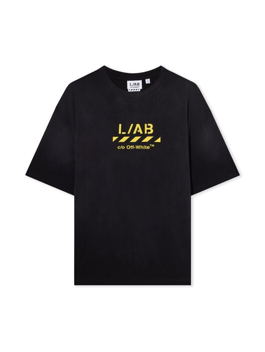L/AB Diagonal Washed T-Shirt LAB L/AB Diagonal Washed T-Shirt BLACK 44LABF26T059