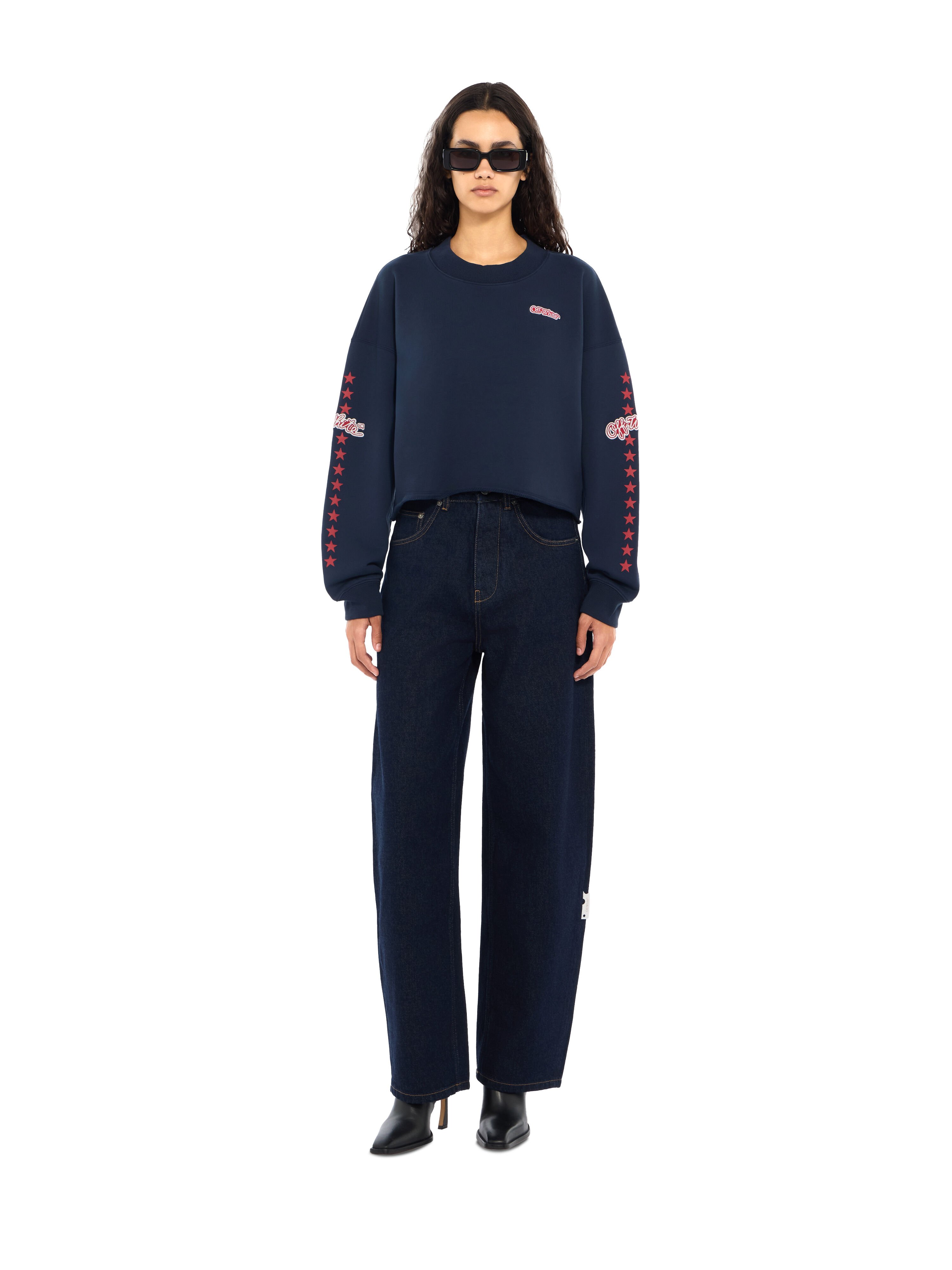 Logo Patch Star Cropped Sweatshirt OFF WHITE Logo Patch Star Cropped Sweatshirt Dark Sapphire High Risk Red 2FE00512T