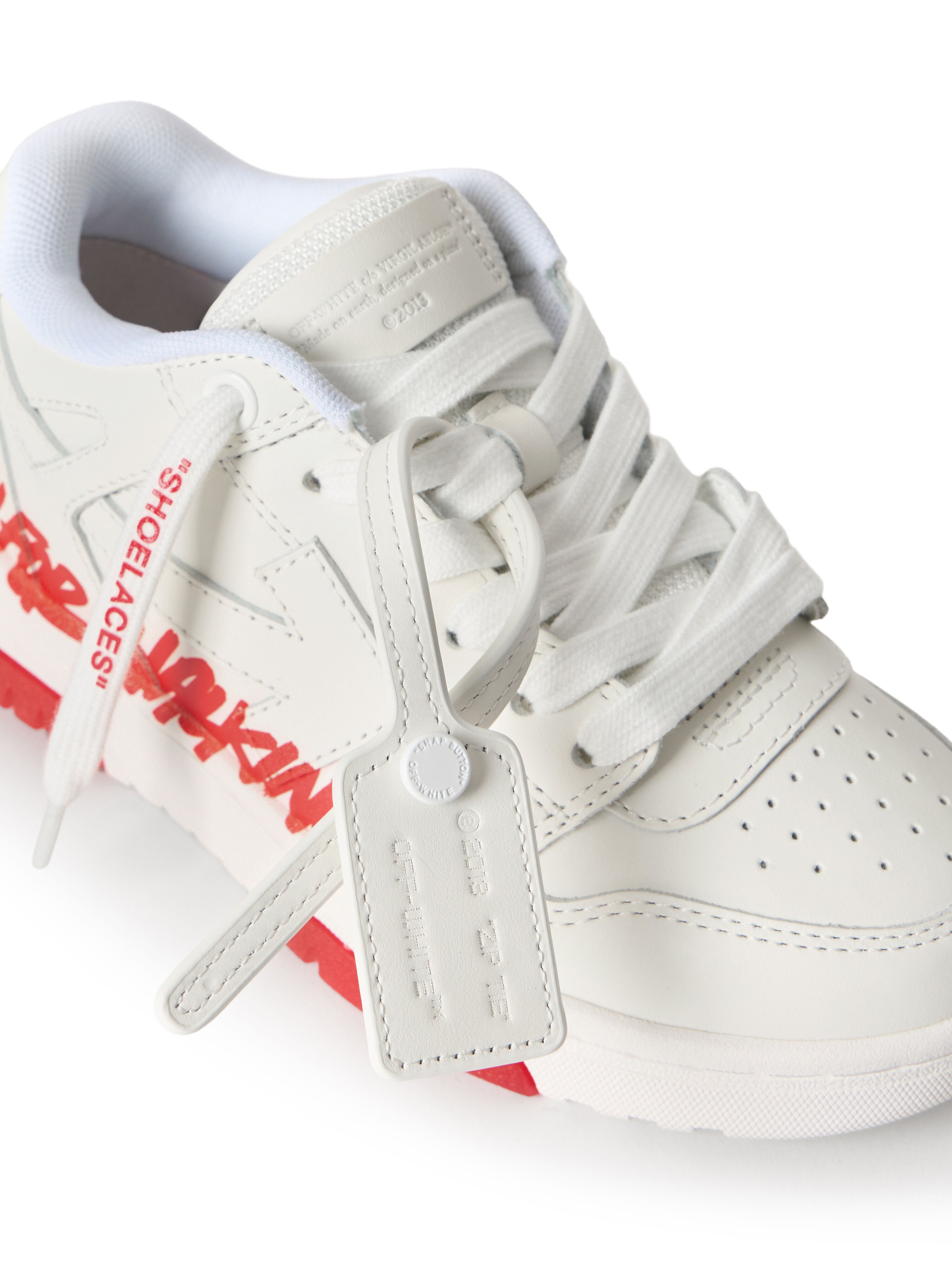 OFF WHITE Out Of Office "For Walking" Sneakers WHITE - RED OBIA011S26LEA002