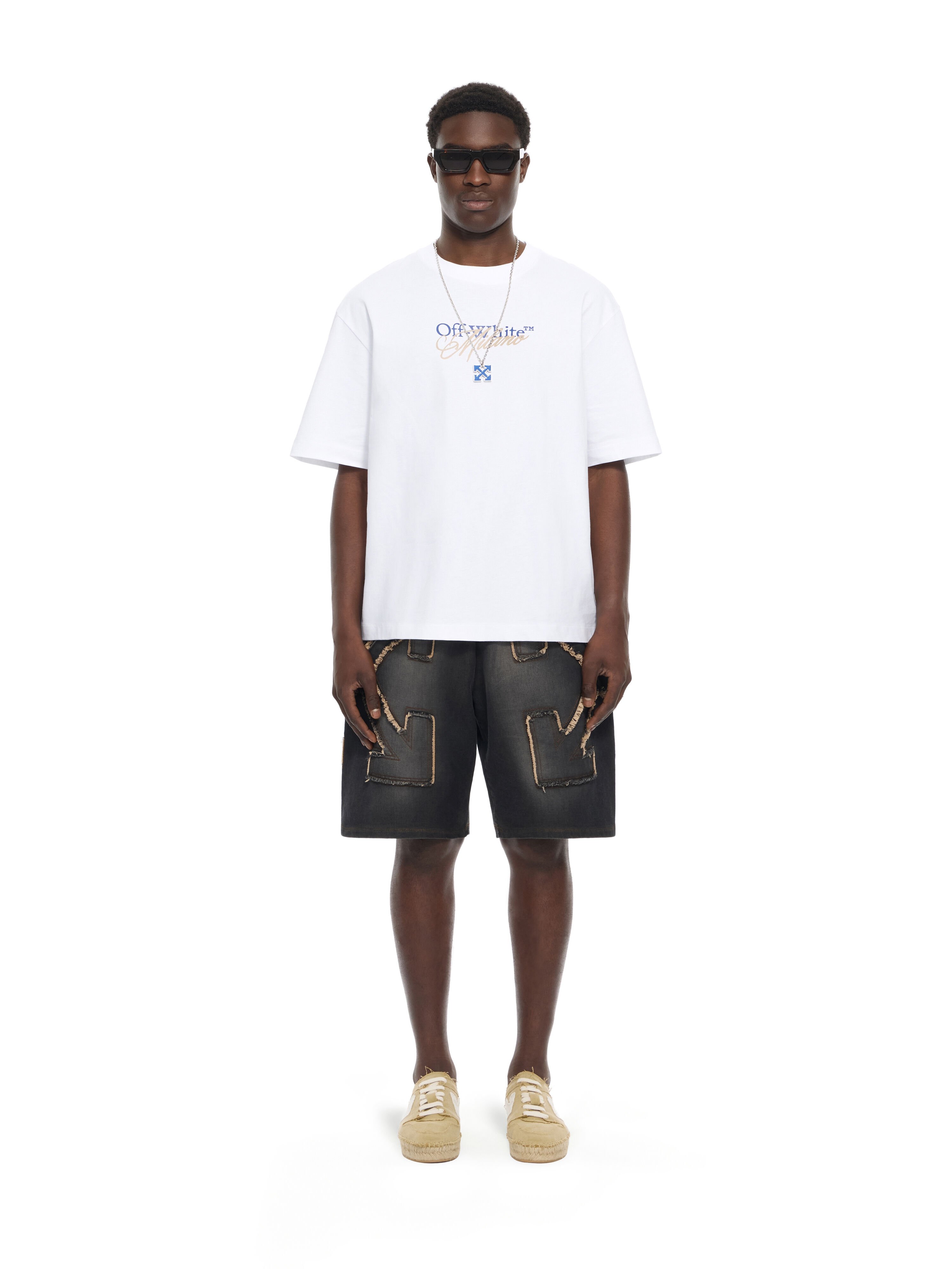 OFF WHITE Milano City Garments Skate  T-Shirt WHITE 44MAA120S26J01G