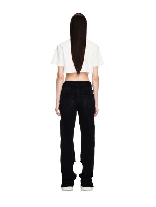 OFF WHITE Off Stamp Rib Cropped Tee WHITE OWAA081C99JER004