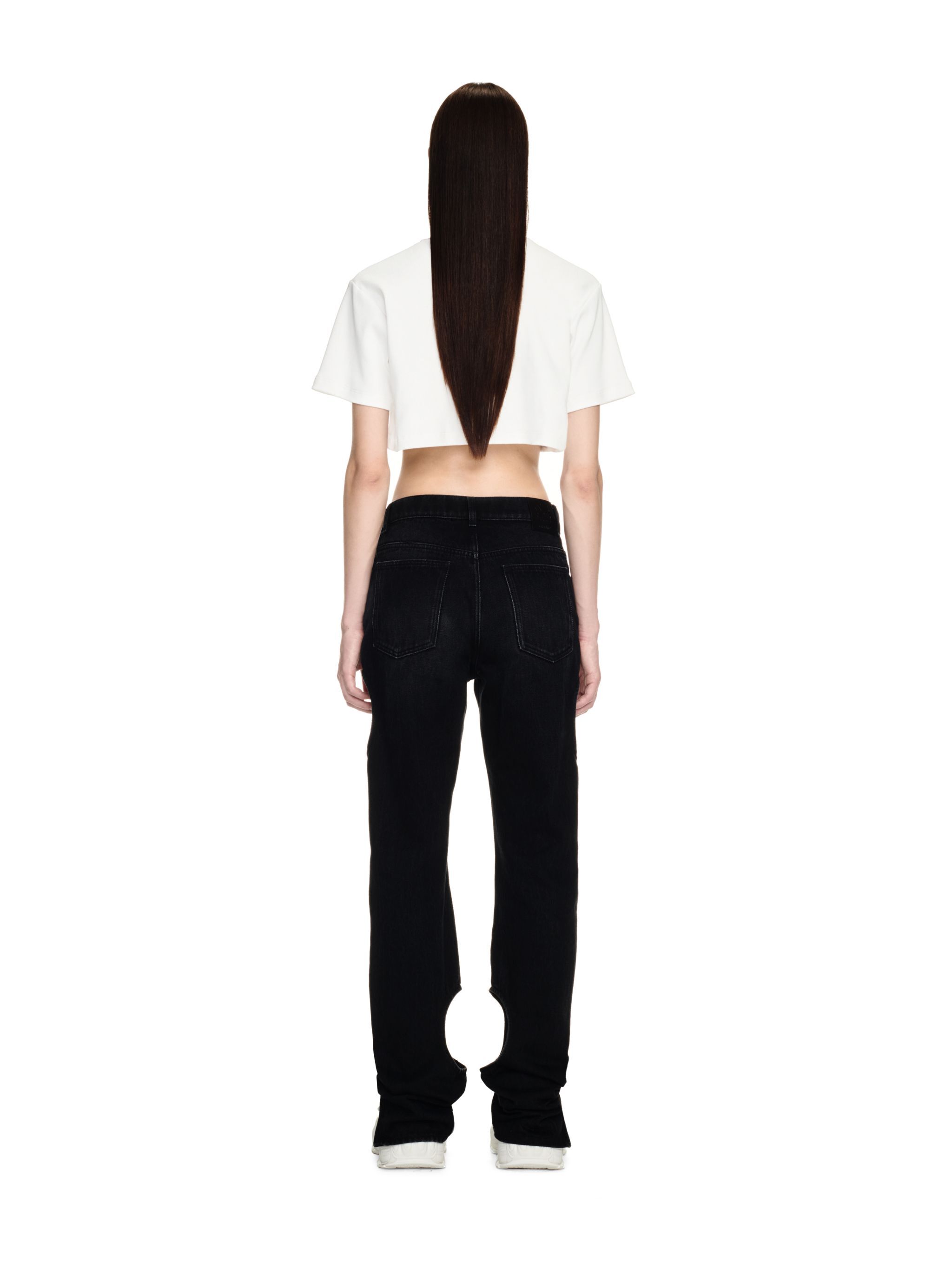 OFF WHITE Off Stamp Rib Cropped Tee WHITE OWAA081C99JER004