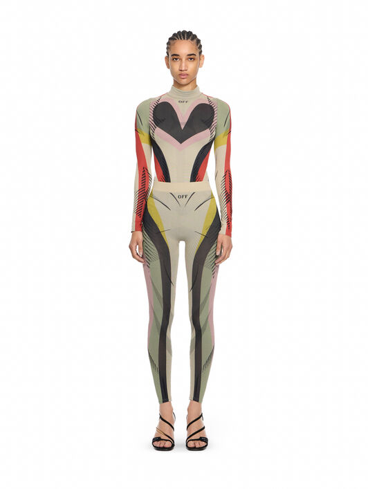 OFF WHITE Seamless Col Block Capri Pants Sand Wisteria 2LI00236K