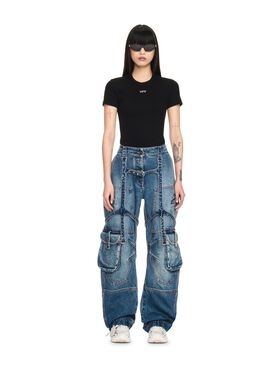 OFF WHITE Cargo Over Pants BLACK OERI129C99PLA001