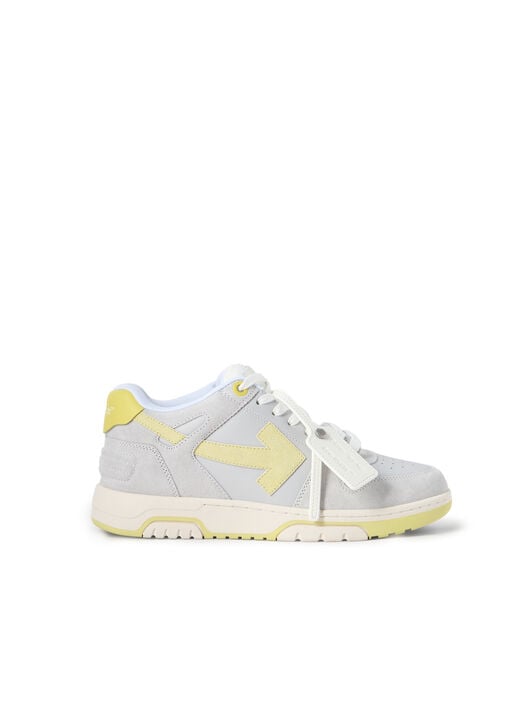 OFF WHITE Out Of Office Suede Sneakers MEDIUM GREY - YELLOW OMIA189F25LEA005