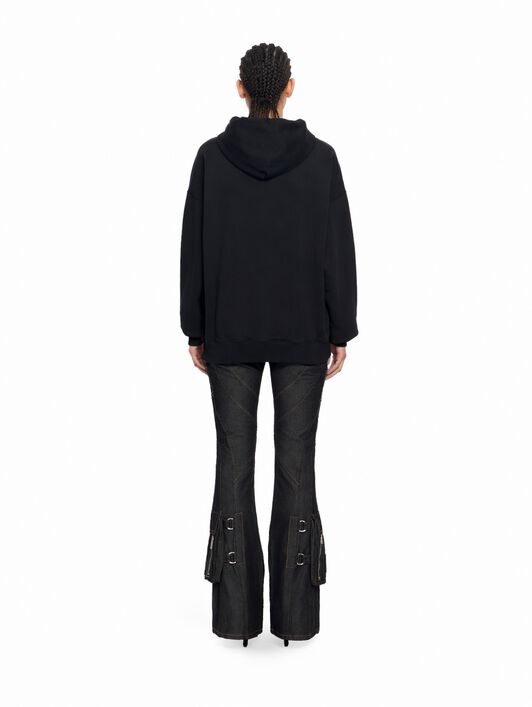 OFF WHITE Swarovski Double Eagle Raglan Hoodie Black-Black 29E00292T