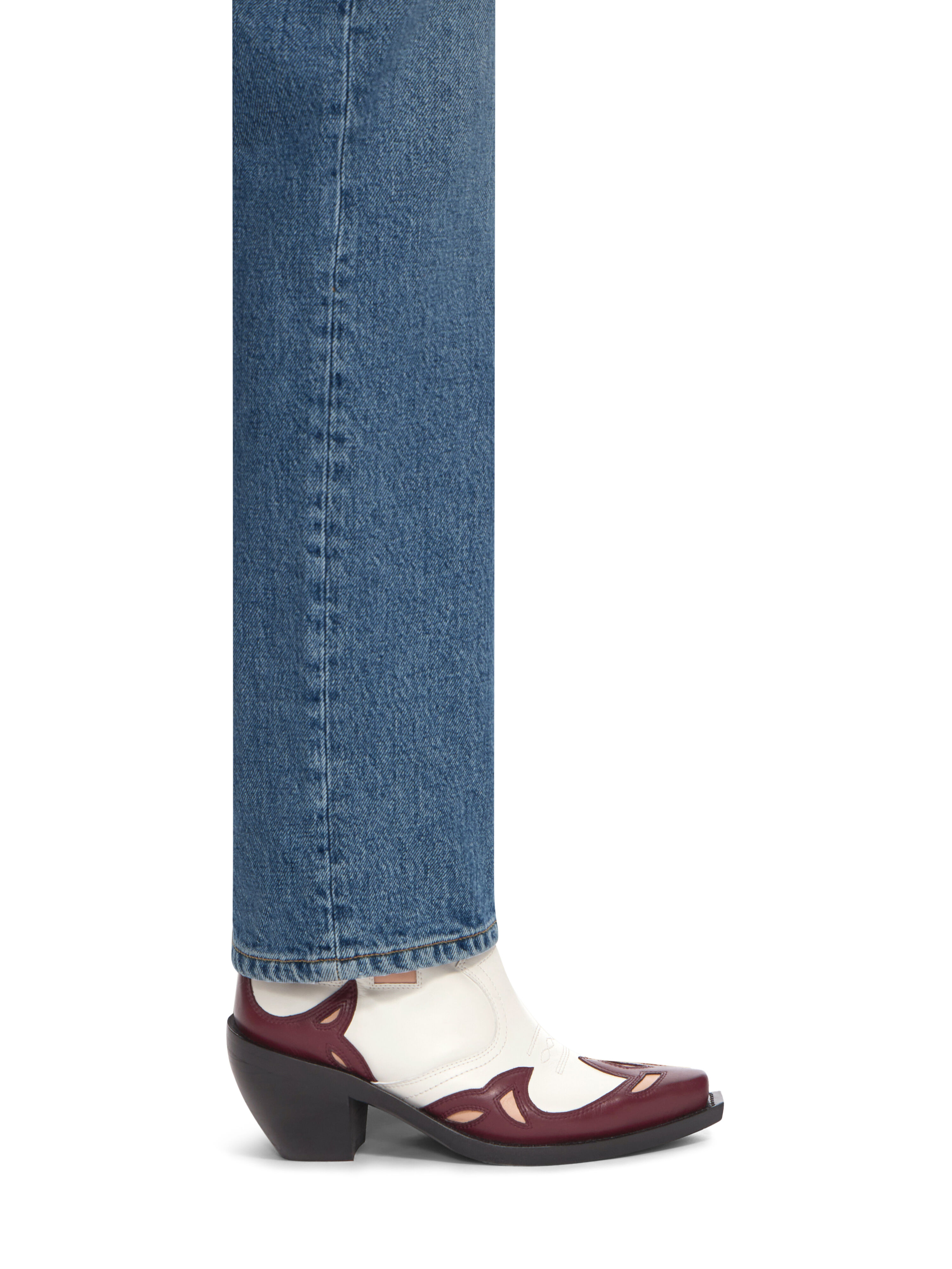 Santiago Texan Ankle Boots OFF WHITE Santiago Texan Ankle Boots OFF WHITE/BURGUNDY OF06091101