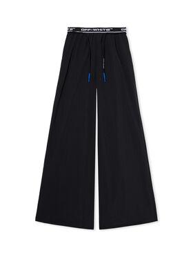 OFF WHITE Logoband Wide-Leg Pants BLACK - FUCHSIA OWVI017F25FAB001
