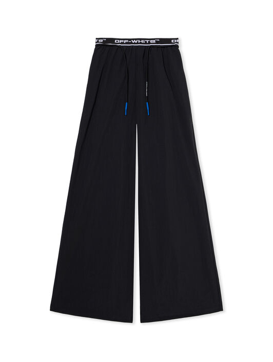 OFF WHITE Logoband Wide-Leg Pants BLACK - FUCHSIA OWVI017F25FAB001