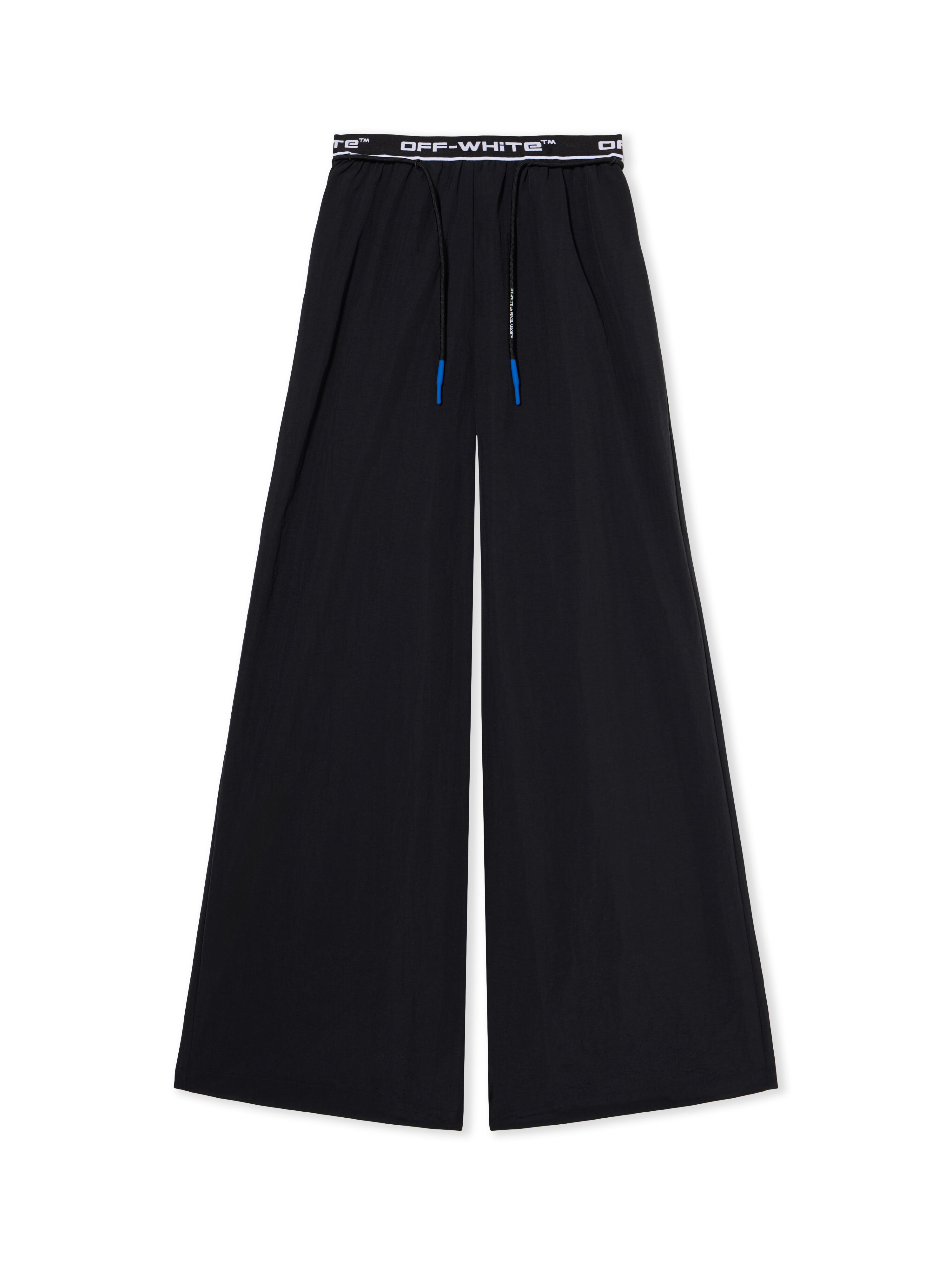 OFF WHITE Logoband Wide-Leg Pants BLACK - FUCHSIA OWVI017F25FAB001