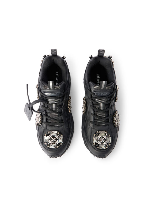 OFF WHITE Be Right Back Bejeweled Sneakers BLACK - SILVER OMIA295Z26LEA003