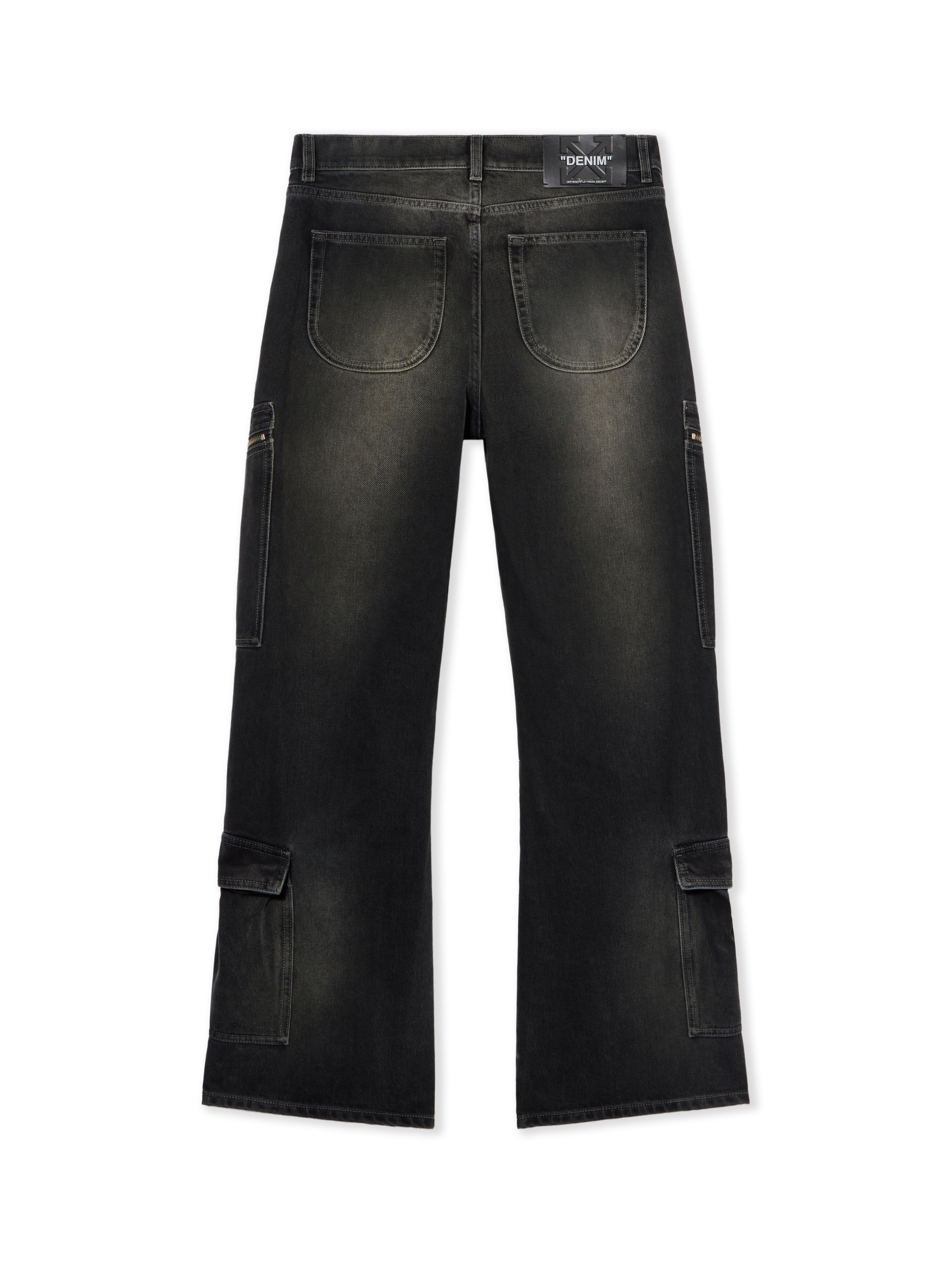 OFF WHITE Gothic Skate Cargo Jeans DIRTY BLACK - FROZEN DEW OMYA190F25DEN001
