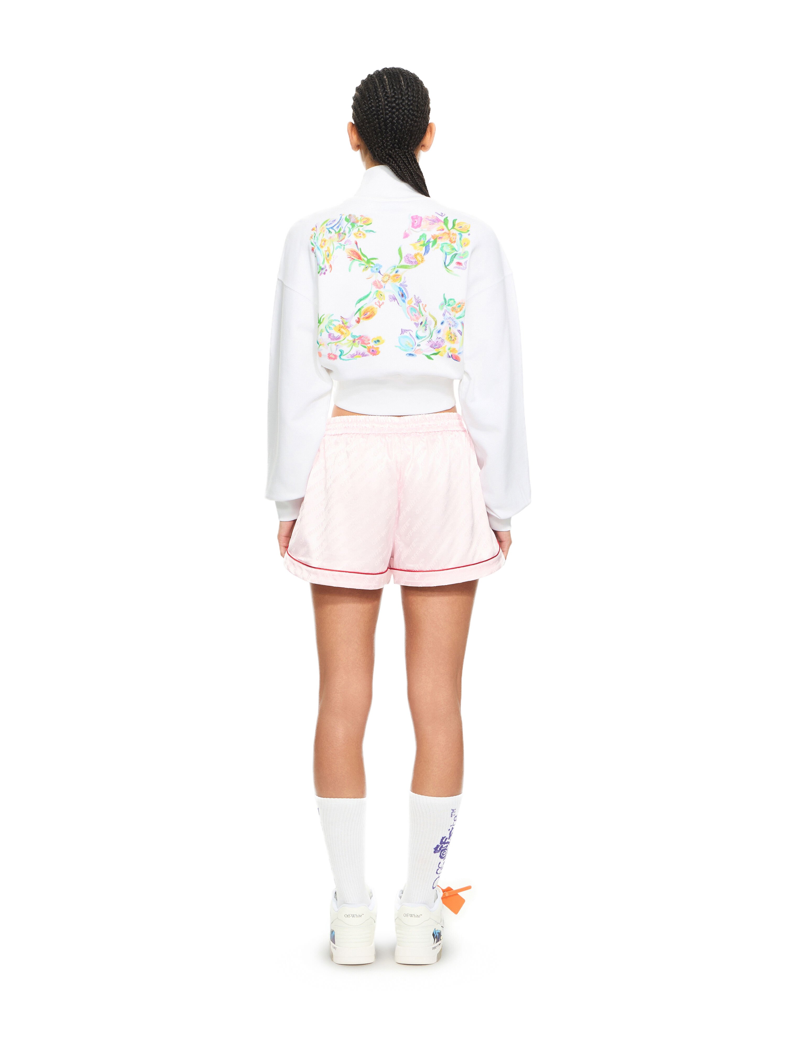 OFF WHITE Arrow Glowing Flower Crop Zip White-Night Sky 2BE006S26FLE001