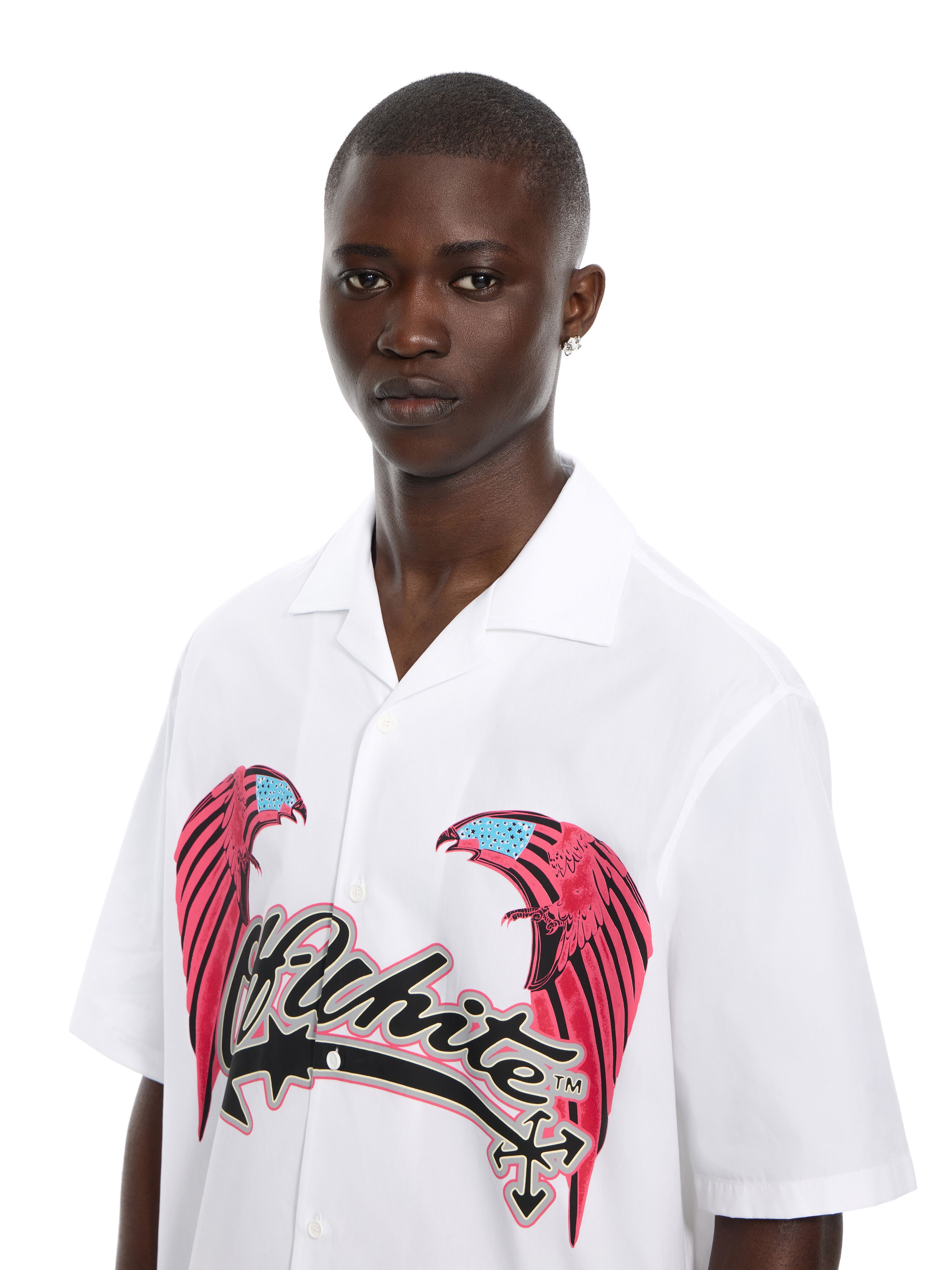 OFF WHITE Double Eagle Poplin Bowling Shirt WHITE 44MGG01FZ26F001