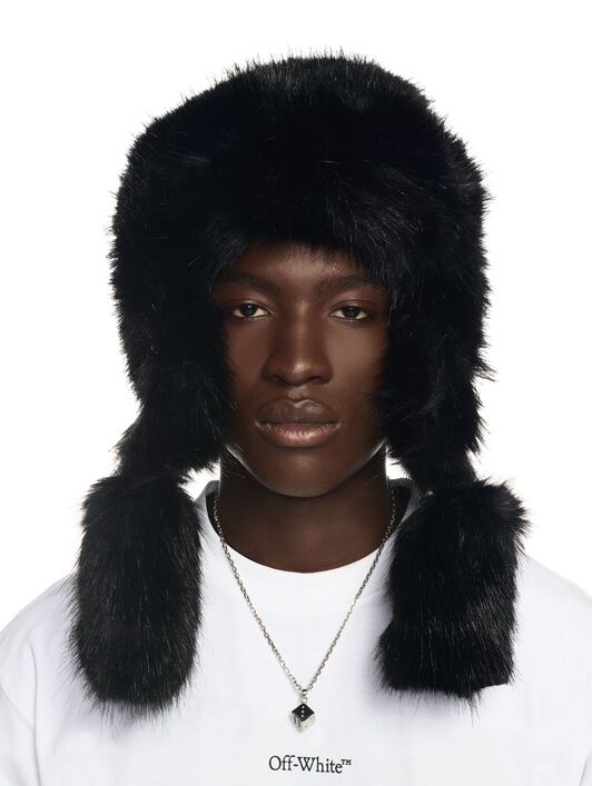 OFF WHITE Off Trapper Hat BLACK OMLA047W24FAB001
